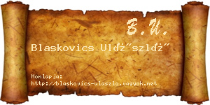 Blaskovics Ulászló névjegykártya